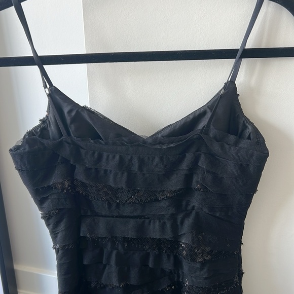 Obakki silk little black cocktail dress with tulle and sequin detailing - Picture 4 of 8